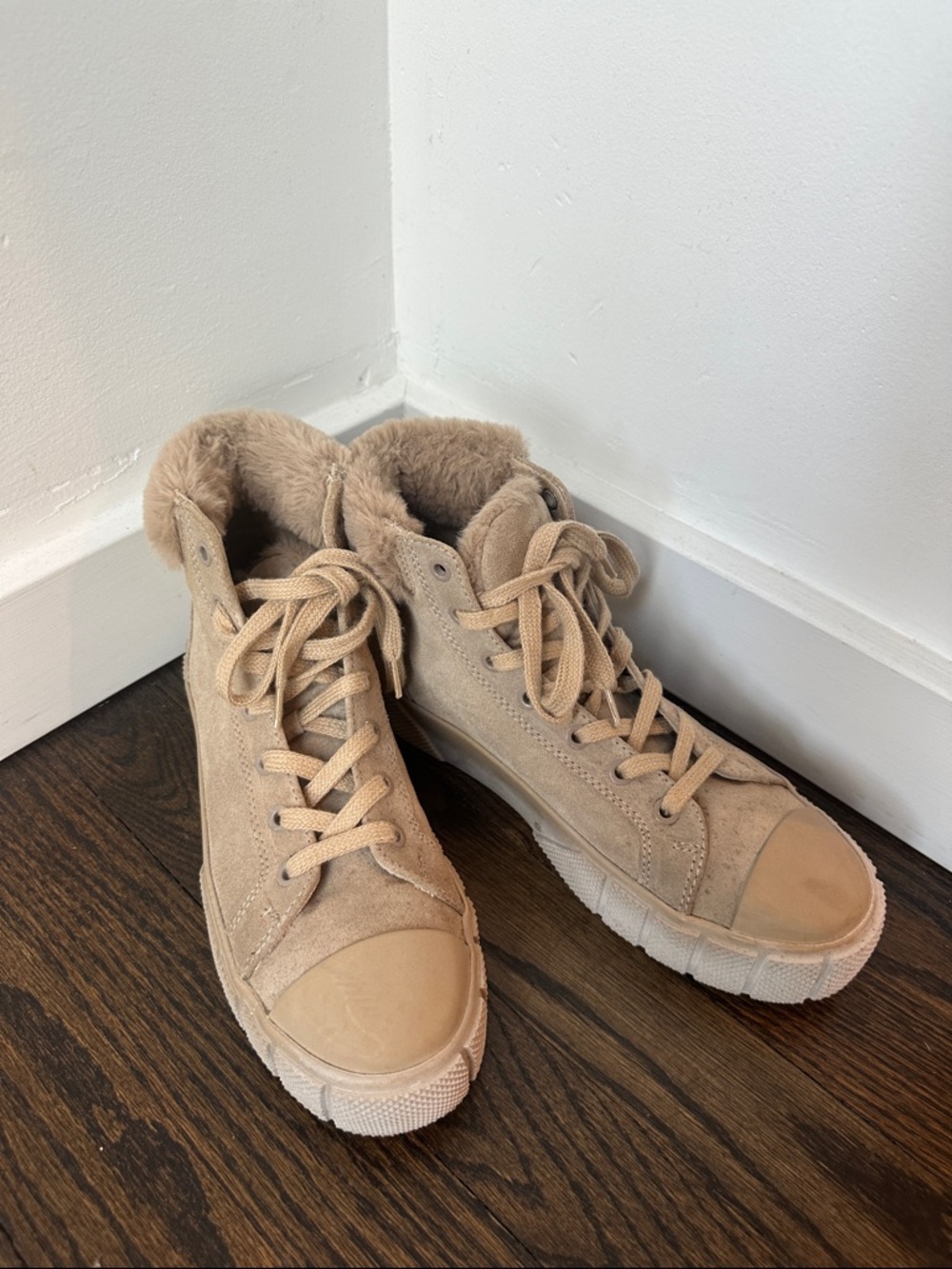 Zara High Top Sneakers with Fur